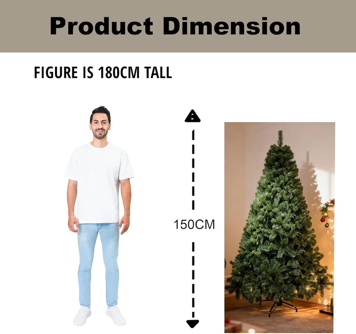 Albero di Natale artificiale verde pino dell'Alaska Bushy 150CM